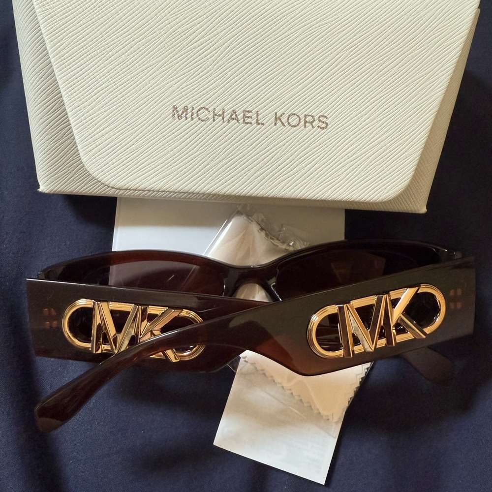 Michael Kors Cream and Brown Sunglasses Case